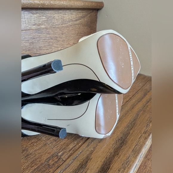 Nine West White and Black Patent Vegan Leather Stiletto Pumps Size 7 - Picture 7 of 14